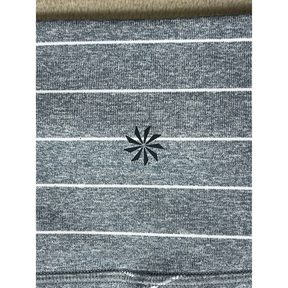 Athleta Chaturanga 7/8 Athletic Legging Pants‎ Womens S Gray Striped Stretch - Picture 9 of 11
